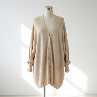 Țesătura tricotata BIG KNIT DOT naturals