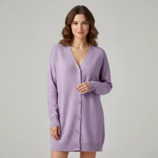 Țesătura tricotata BIG KNIT DOT violet