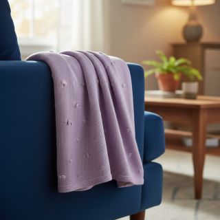 Țesătura tricotata BIG KNIT DOT violet