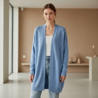 Țesătura tricotata BIG KNIT DOT blue