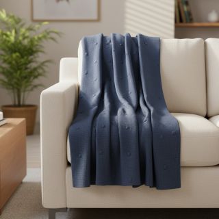 Țesătura tricotata BIG KNIT DOT navy