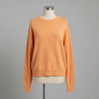 Țesătura tricotata BIG KNIT DOT peach