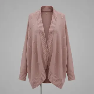 Țesătura tricotata BIG KNIT DOT old pink