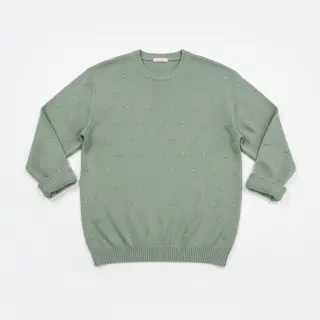 Țesătura tricotata BIG KNIT DOT old green