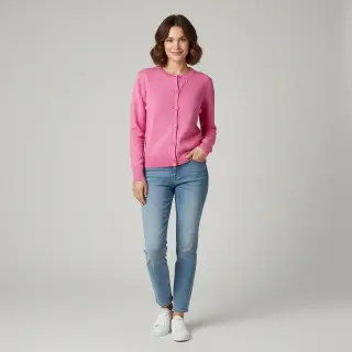 Țesătura tricotata BIG KNIT DOT pink