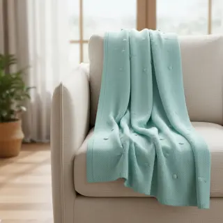 Țesătura tricotata BIG KNIT DOT mint