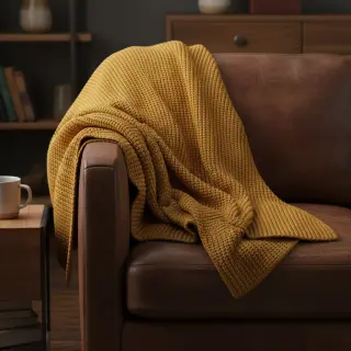 Țesătura tricotata BIG KNIT mustard