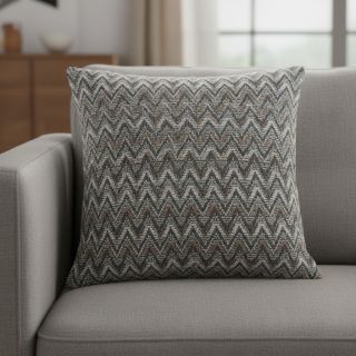 Tricot Knitted jacquard Comfilia Zigzag wavy brown