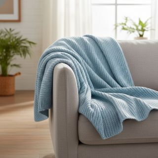 Țesătura tricotata BIG KNIT baby blue