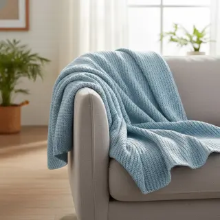 Țesătura tricotata BIG KNIT baby blue
