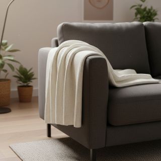 Țesătura tricotata BIG KNIT off white