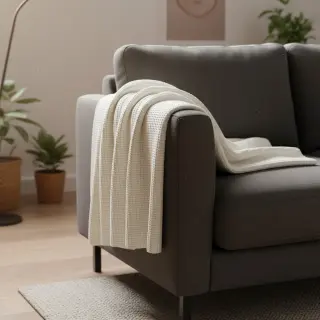 Țesătura tricotata BIG KNIT off white
