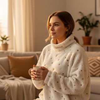 Stofă palton TEDDY Tossed hearts gold