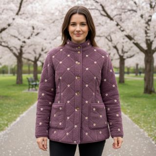 Stofă palton TEDDY EMBROIDERY Mini rosewood