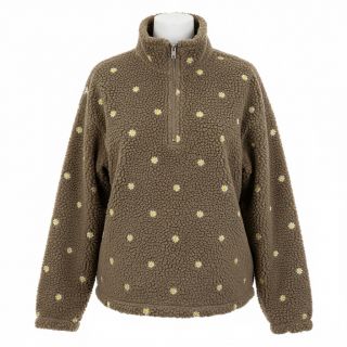 Stofă palton TEDDY EMBROIDERY Mini taupe