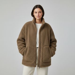 Stofă palton TEDDY soft taupe