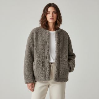 Stofă palton TEDDY taupe