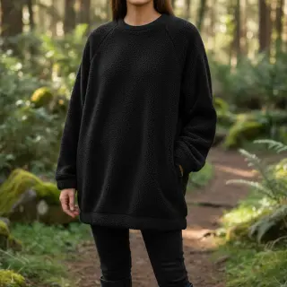 Stofă palton TEDDY black