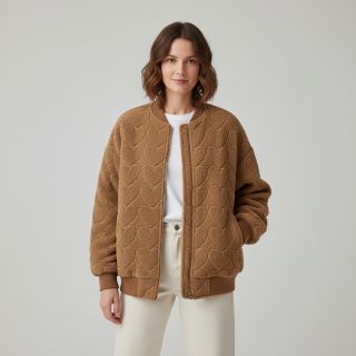 Stofă palton TEDDY Hearts in hearts brown