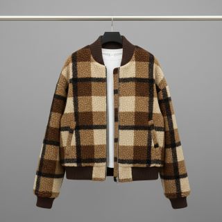 Stofă palton Bouclé Squares design E