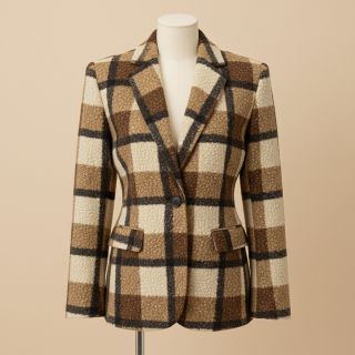 Stofă palton Bouclé Squares design E