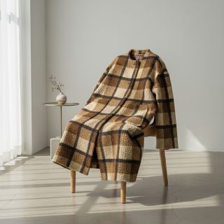 Stofă palton Bouclé Squares design E