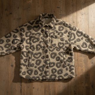 Stofă palton TEDDY Hearts sand