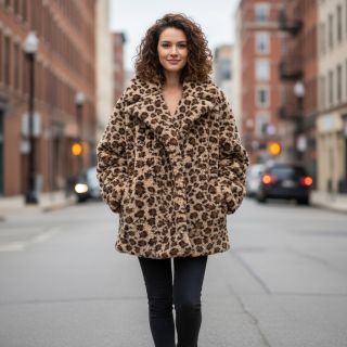 Stofă palton TEDDY Panthera light sand