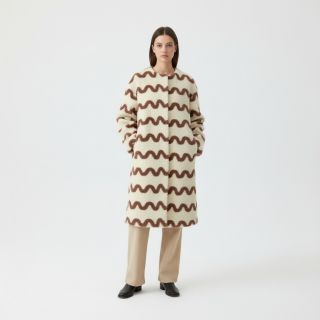 Stofă palton TEDDY JACQUARD Waves camel