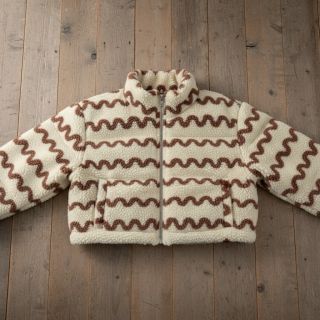 Stofă palton TEDDY JACQUARD Waves camel