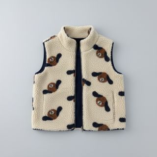 Stofă palton TEDDY JACQUARD Dogs brown