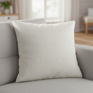 Pluș pentru bebeluși TEDDY Hearts off white