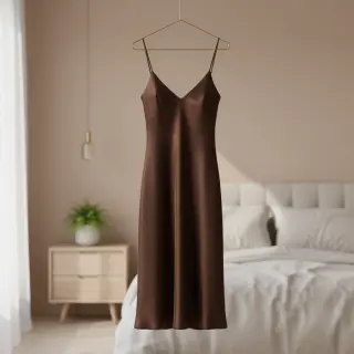 Satin SOIVÉ dark brown