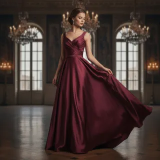 Satin SOIVÉ bordeaux