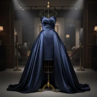 Satin SOIVÉ navy
