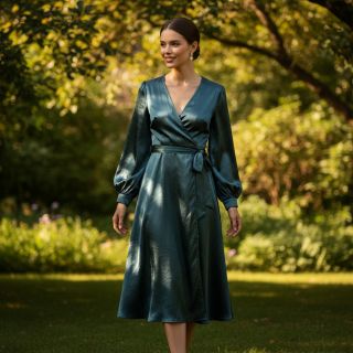 Satin SOIVÉ forest green