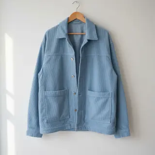 Catifea raiată 6W WASHED STRETCH light blue