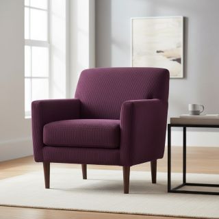 Catifea raiată 6W WASHED STRETCH aubergine