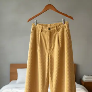 Catifea raiată 6W WASHED STRETCH light yellow