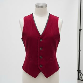 Catifea raiată 6W WASHED STRETCH dark red
