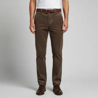 Catifea raiată 6W WASHED STRETCH dark brown