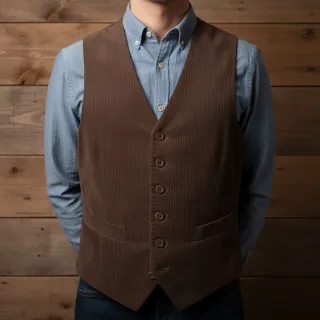 Catifea raiată 6W WASHED STRETCH dark brown