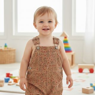 Catifea raiată STRETCH Little foxes sand