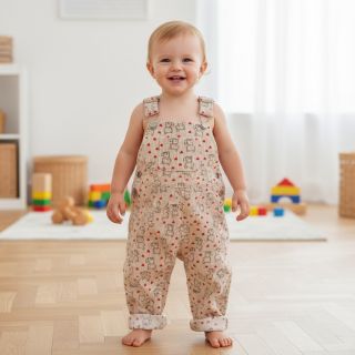 Catifea raiată STRETCH Little foxes light sand