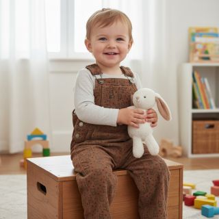 Catifea raiată STRETCH Little foxes taupe