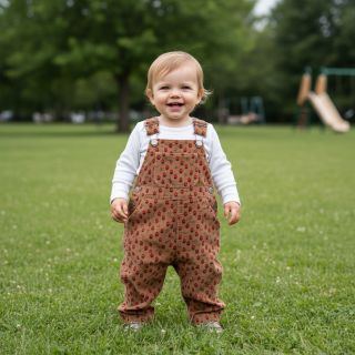 Catifea raiată STRETCH Little strawberries taupe