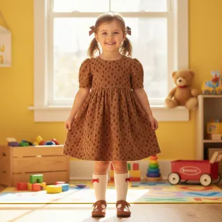 Catifea raiată STRETCH Little strawberries taupe