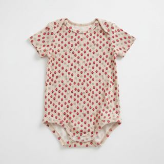 Catifea raiată STRETCH Little strawberries light sand