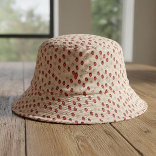 Catifea raiată STRETCH Little strawberries light sand