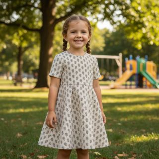 Catifea raiată STRETCH Little flower light sand